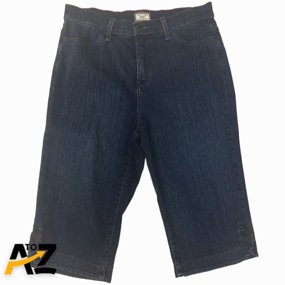 Levis 512 Perfectly Slimming Womens Jeans Capri Size 12 Blue Stretch - Picture 1 of 13